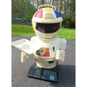 Vintage Emiglio 24" Tall Robot Droid Toy RC Control with Remote and Tray